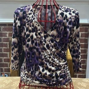 MSK animal print blouse